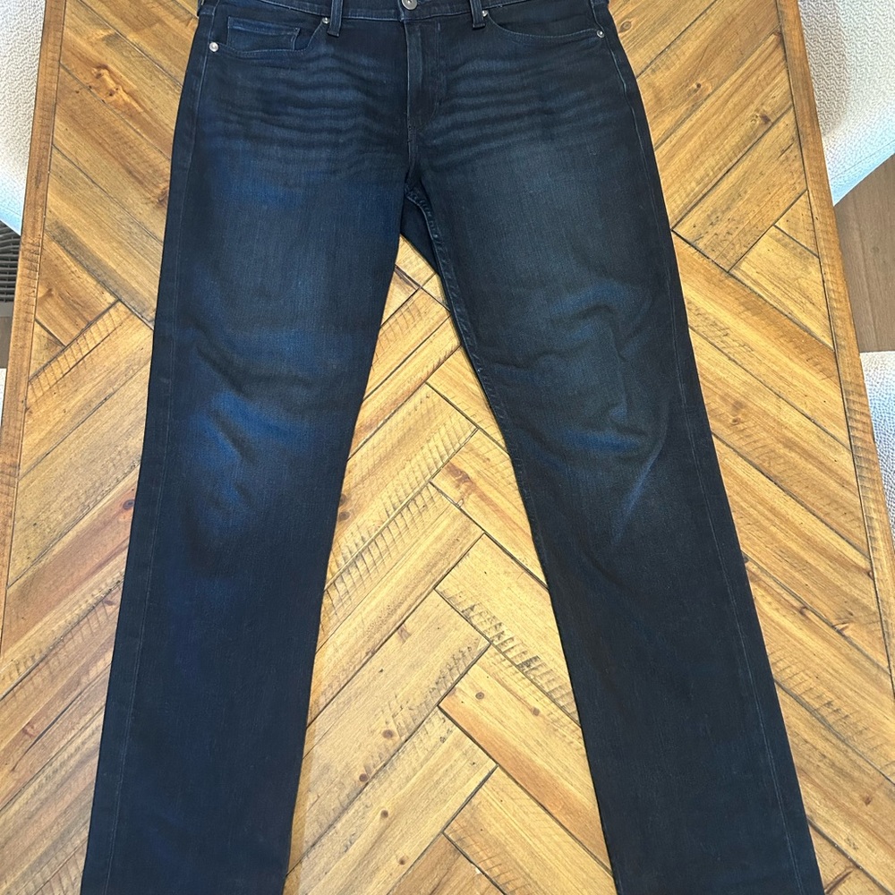 PAIGE Men's Deep Indigo Straight Jeans - 34 - Fernandez